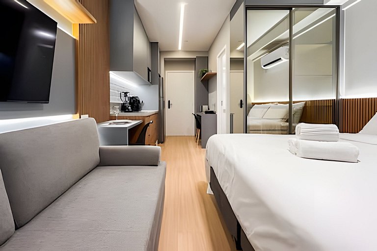 APTO LUXO 1min Faria Lima | Metrô, Piscina e Wi-fi