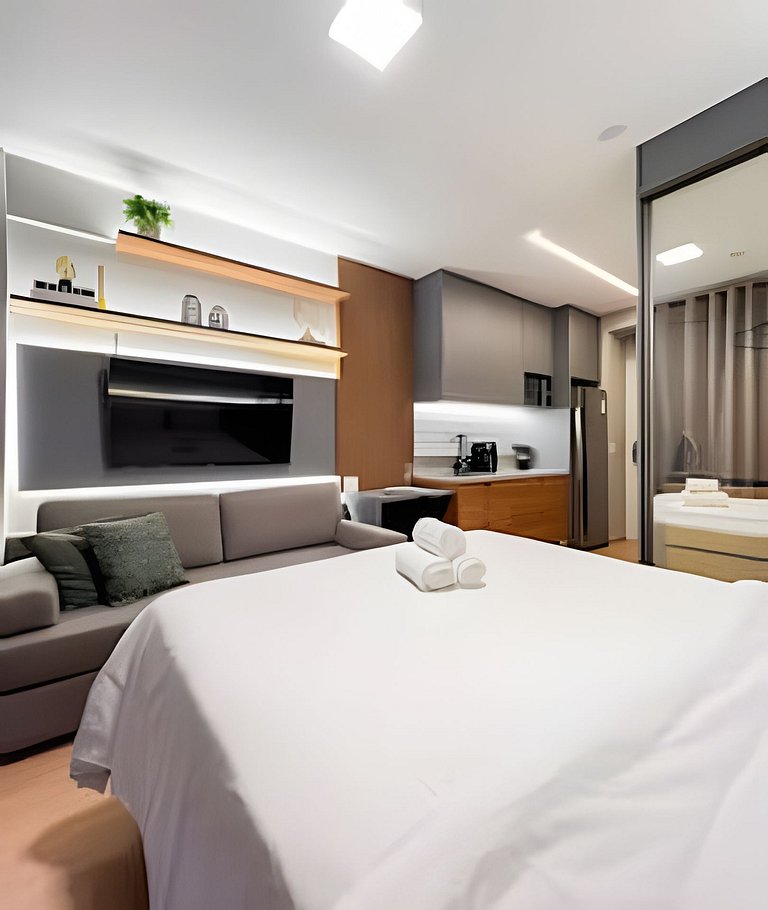 APTO LUXO 1min Faria Lima | Metrô, Piscina e Wi-fi