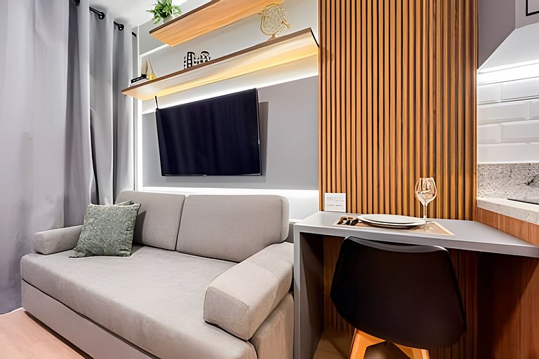 APTO LUXO 1min Faria Lima | Metrô, Piscina e Wi-fi