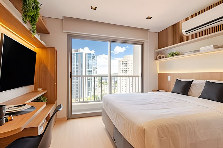 Studio LUXO único 50m Faria Lima | Piscina, Wi-fi