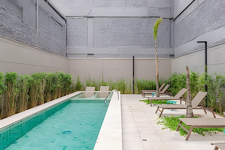 Studio LUXO único 50m Faria Lima | Piscina, Wi-fi