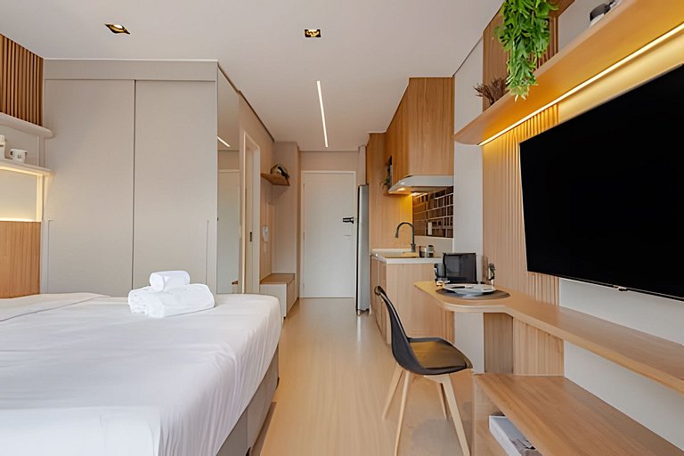 Studio LUXO único 50m Faria Lima | Piscina, Wi-fi