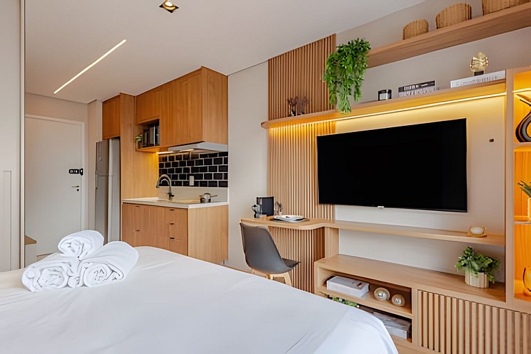 Studio LUXO único 50m Faria Lima | Piscina, Wi-fi