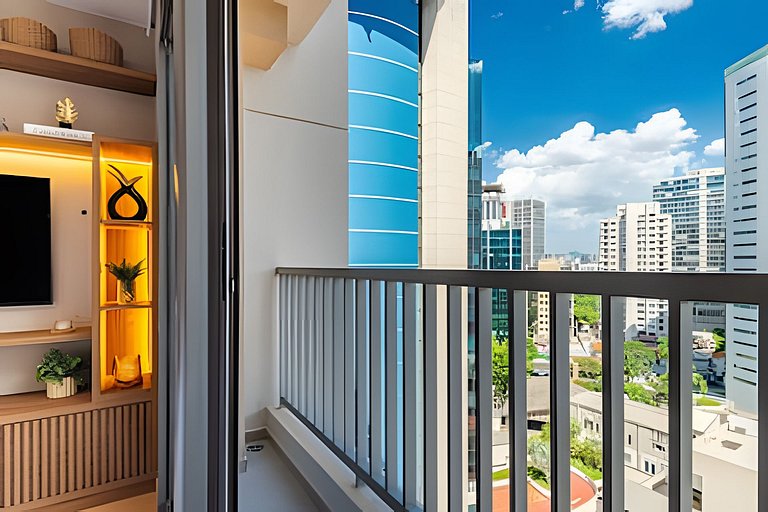 Studio LUXO único 50m Faria Lima | Piscina, Wi-fi