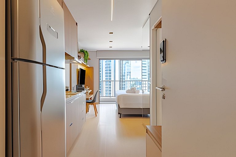 Studio LUXO único 50m Faria Lima | Piscina, Wi-fi