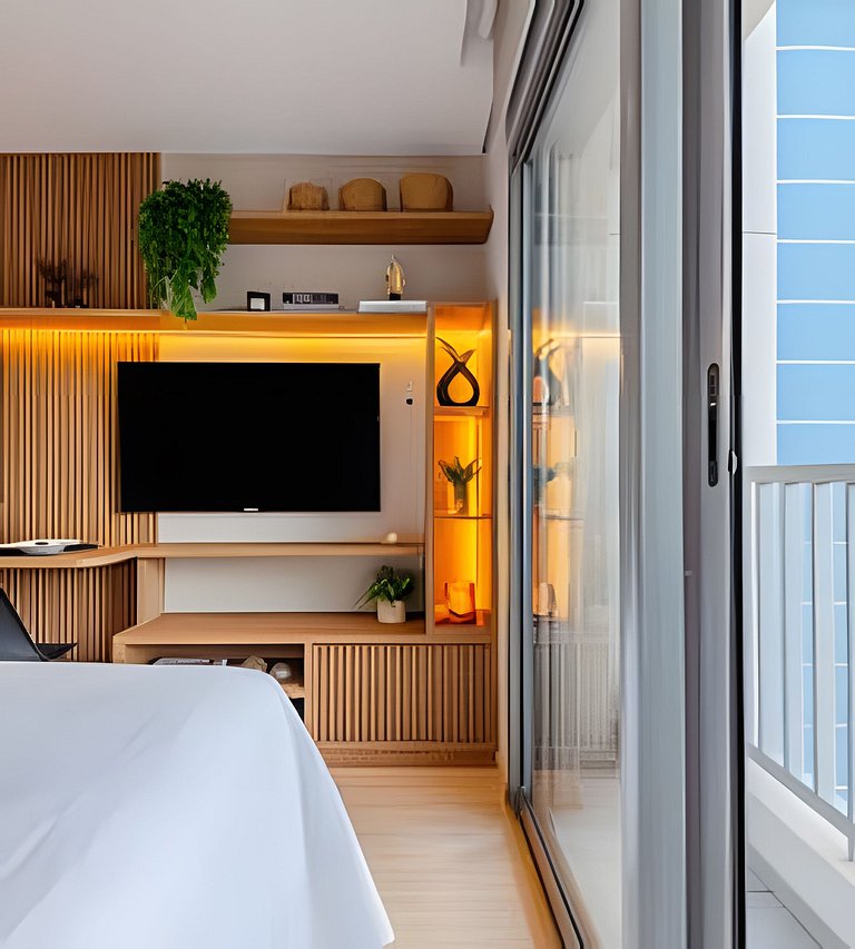 Studio LUXO único 50m Faria Lima | Piscina, Wi-fi