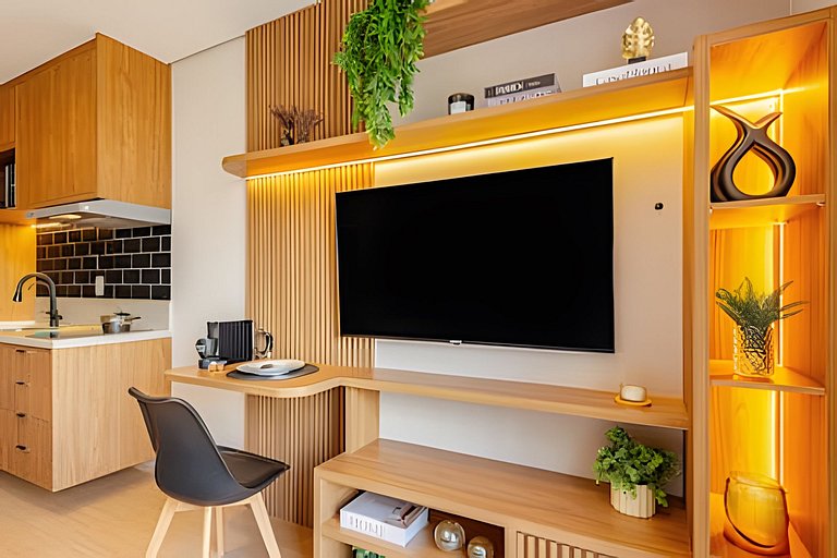 Studio LUXO único 50m Faria Lima | Piscina, Wi-fi