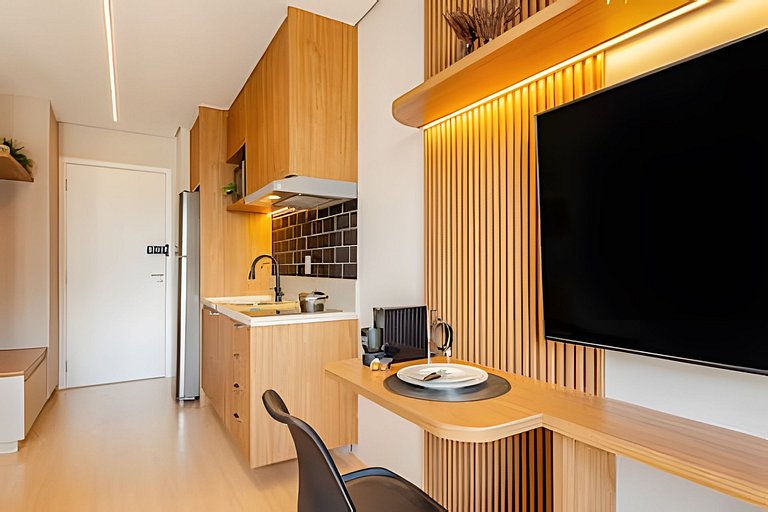 Studio LUXO único 50m Faria Lima | Piscina, Wi-fi