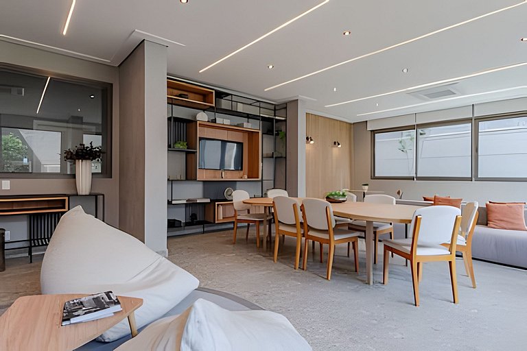 Studio LUXO único 50m Faria Lima | Piscina, Wi-fi