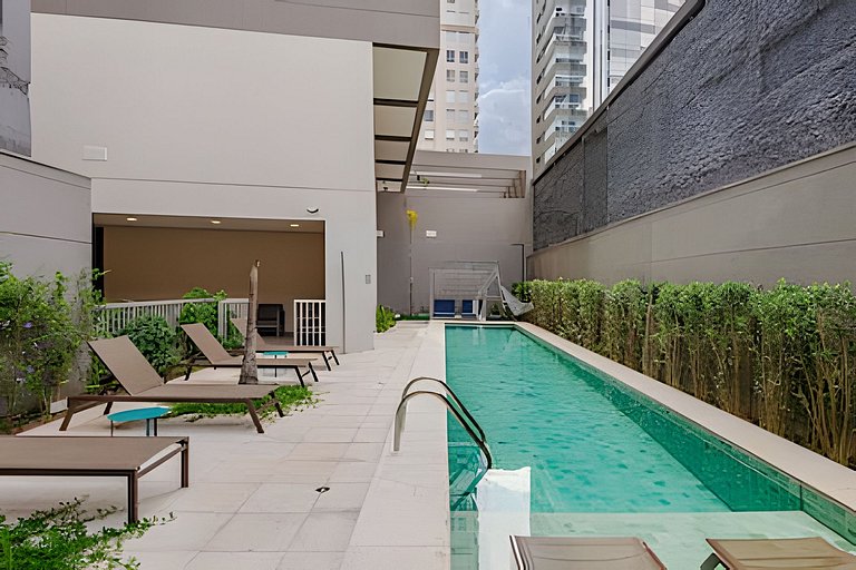 Studio Charmoso a 1 min Faria Lima | Piscina, A/C
