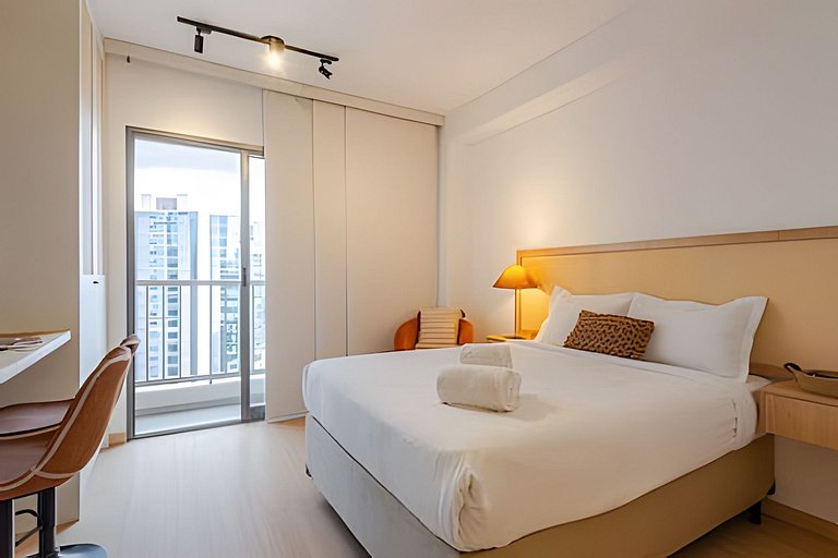 Studio Charmoso a 1 min Faria Lima | Piscina, A/C