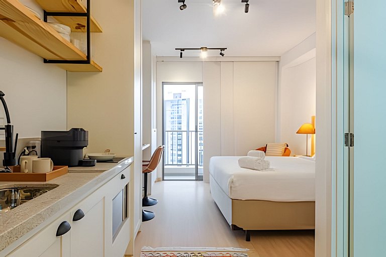 Studio Charmoso a 1 min Faria Lima | Piscina, A/C