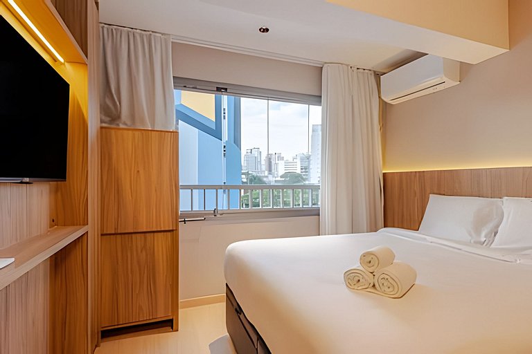 LUXO a 50m Faria Lima | 1 Dorm, Piscina e Academia