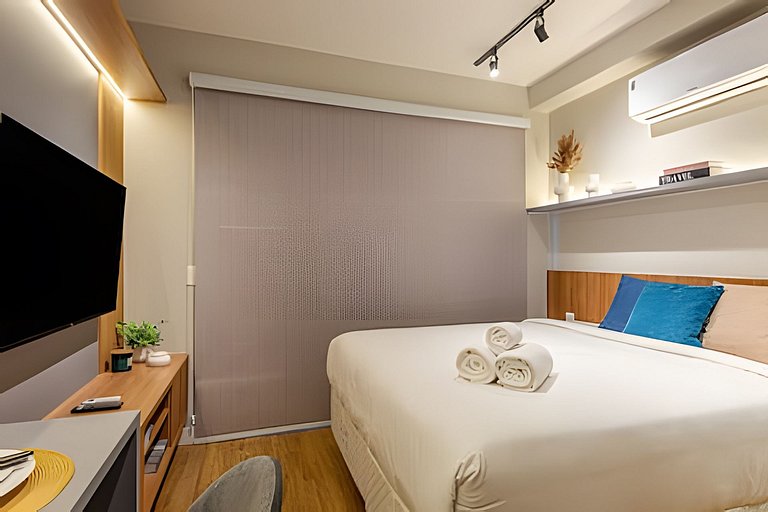 Novo Studio Luxo | 5min Allianz • A/C • Wi-Fi