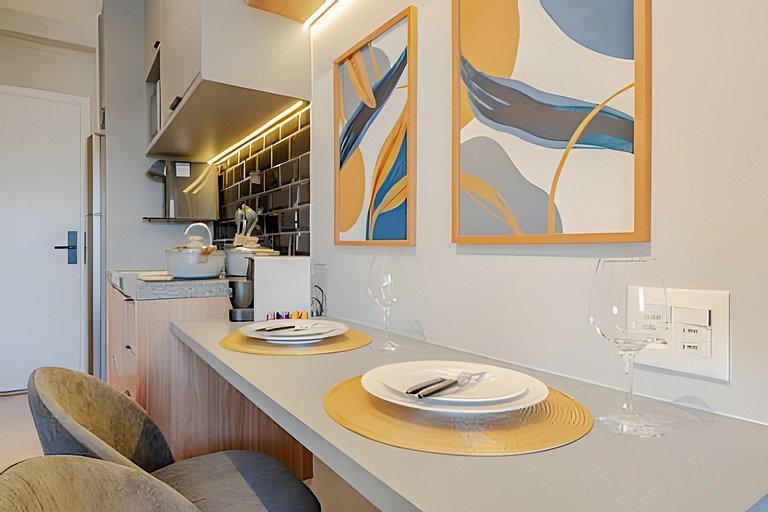 Novo Studio Luxo | 5min Allianz • A/C • Wi-Fi