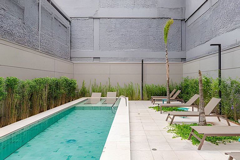 Lindo APTO a 50m Faria Lima, Metrô, Piscina, Wi-fi