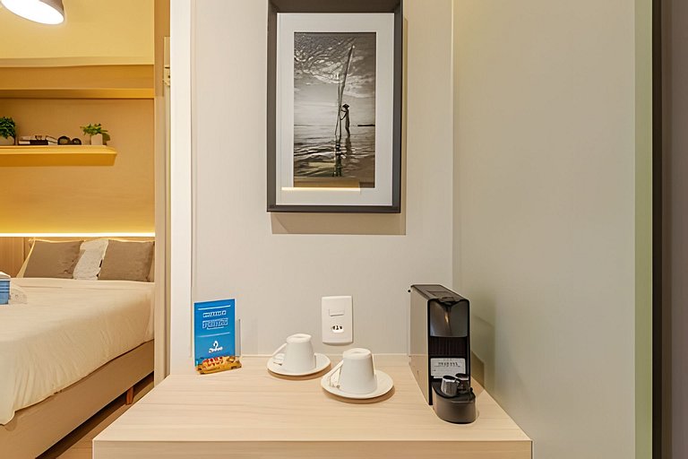 Apê 1 dorm Vila Nova | Andar Alto, Piscina e Wi-Fi