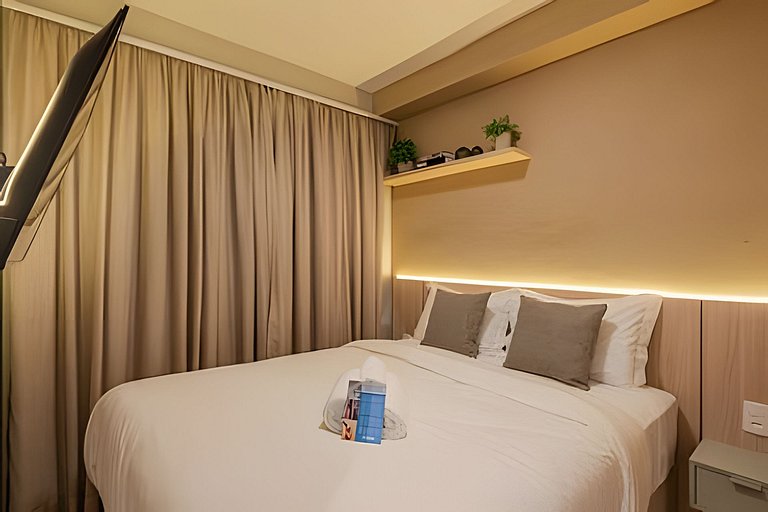 Apê 1 dorm Vila Nova | Andar Alto, Piscina e Wi-Fi