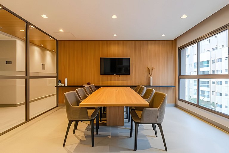 Apê 1 dorm Vila Nova | Andar Alto, Piscina e Wi-Fi