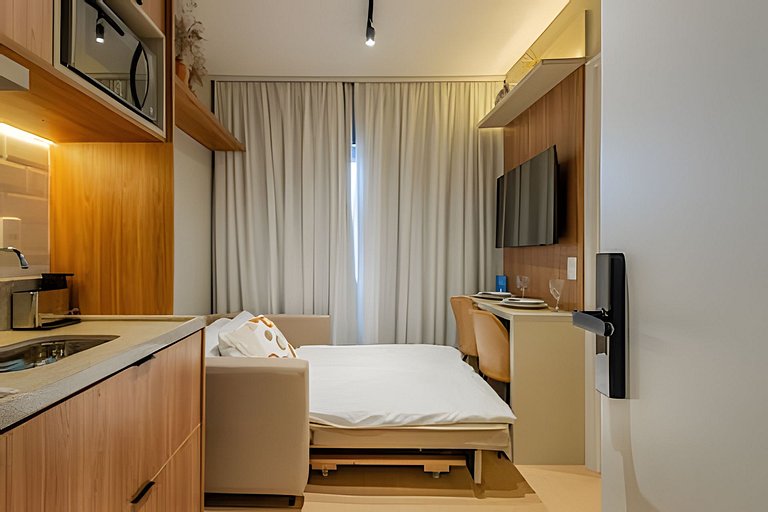 APTO Luxo C/ Vista Vila Nova | Piscina, Wi-fi, A/C