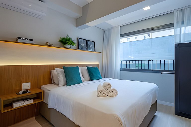 Studio LUXO a 6 min Ibirapuera | Metrô, A/C, Wi-fi