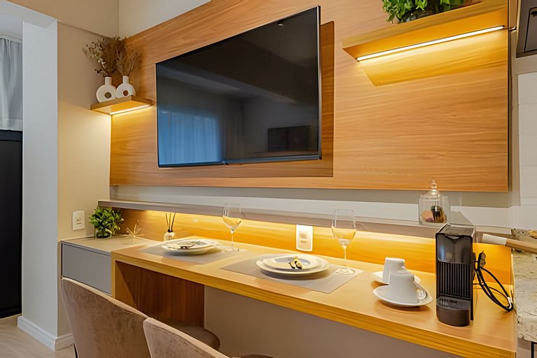 Studio LUXO a 6 min Ibirapuera | Metrô, A/C, Wi-fi