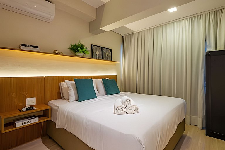 Studio LUXO a 6 min Ibirapuera | Metrô, A/C, Wi-fi