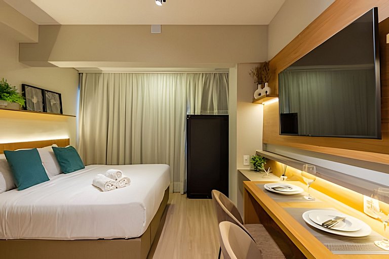 Studio LUXO a 6 min Ibirapuera | Metrô, A/C, Wi-fi