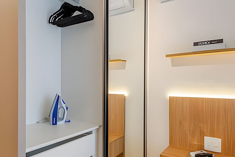 Studio LUXO a 6 min Ibirapuera | Metrô, A/C, Wi-fi