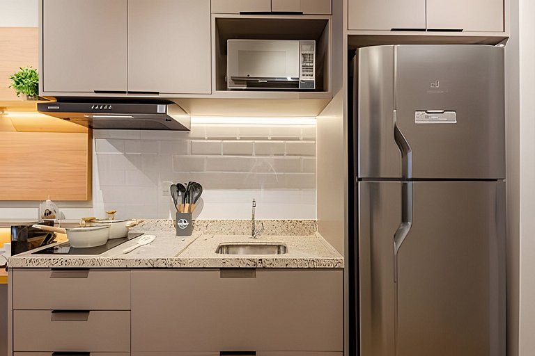 Studio LUXO a 6 min Ibirapuera | Metrô, A/C, Wi-fi